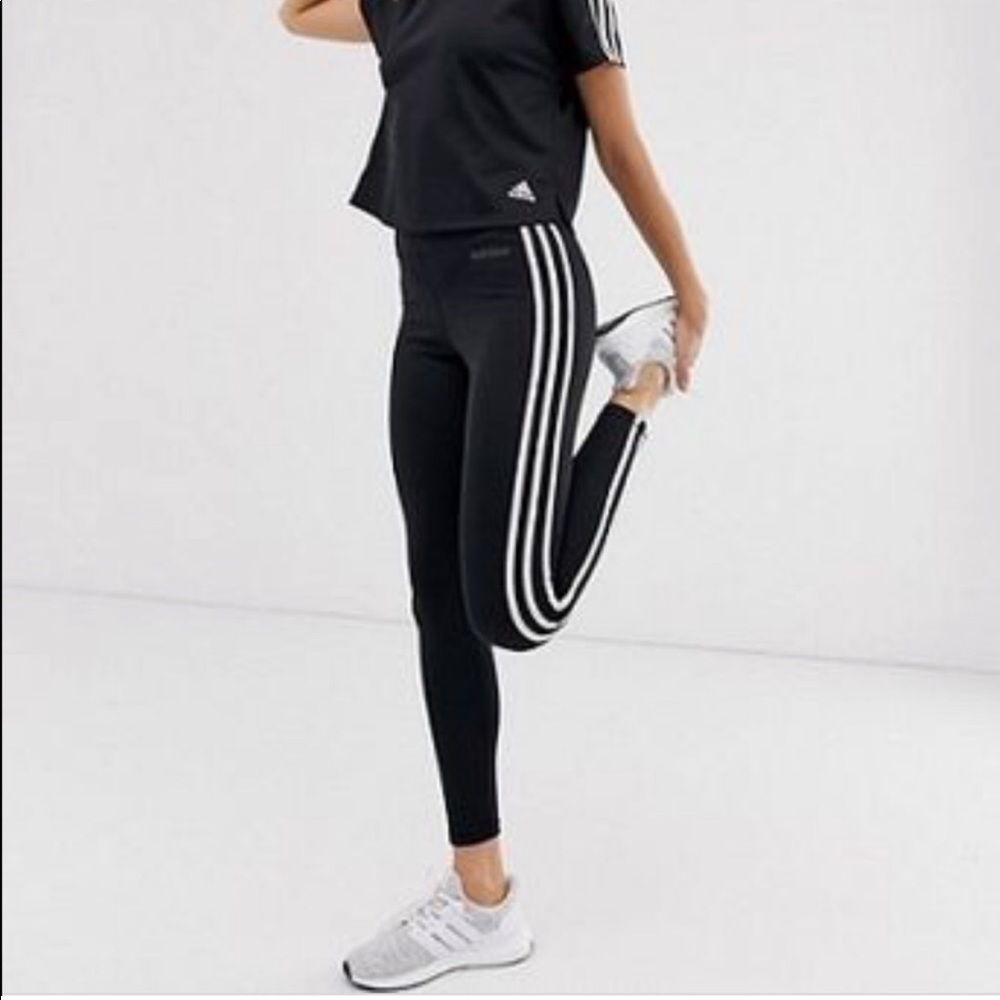 Adidas Awroready black leggings 3 white stripes